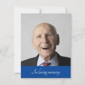 Blue in Love Memory - reduziertes Announcement-Fot Einladung (Vorderseite)