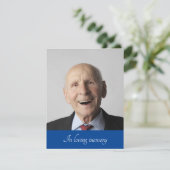 Blue in Love Memory - reduziertes Announcement-Fot Einladung (Stehend Vorderseite)