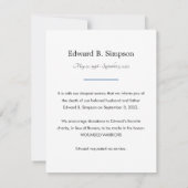 Blue in Love Memory - reduziertes Announcement-Fot Einladung (Rückseite)