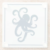 Blue In White Octopus Abbildung Glasuntersetzer (Rückseite)