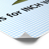 Blue Inch Worm Monogram Letter I Baby Room Poster (Ecke)