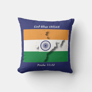 Blue INDIA FLAG Kissen