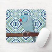 Blue Indian Ringneck Parakeet Mousepad (Mit Mouse)