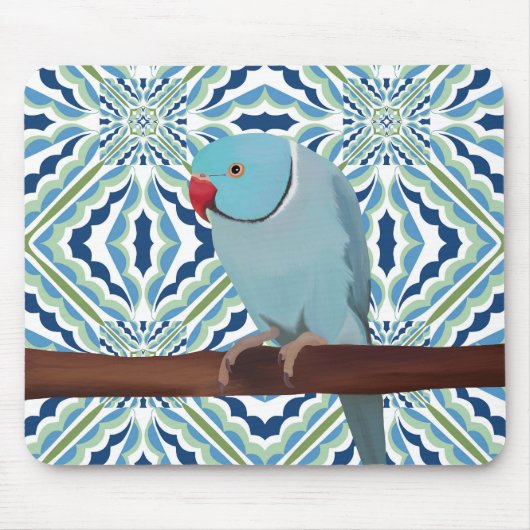 Blue Indian Ringneck Parakeet Mousepad (Vorne)