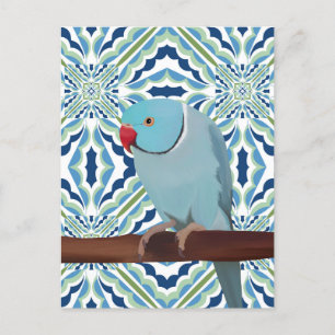 Blue Indian Ringneck Parakeet Postkarte