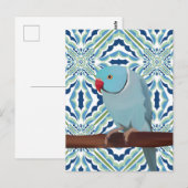 Blue Indian Ringneck Parakeet Postkarte (Vorne/Hinten)