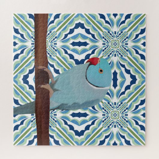 Blue Indian Ringneck Parakeet Puzzle (Horizontal)
