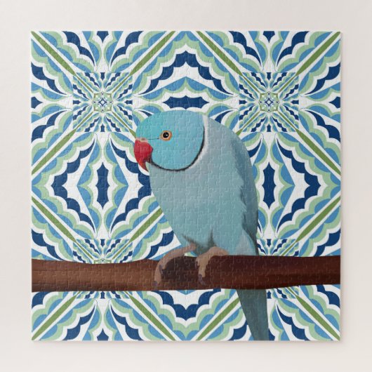Blue Indian Ringneck Parakeet Puzzle (Vertikal)