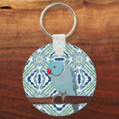 Blue Indian Ringneck Parakeet Schlüsselanhänger (Vorderseite)