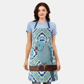 Blue Indian Ringneck Parakeet Schürze (Getragen)