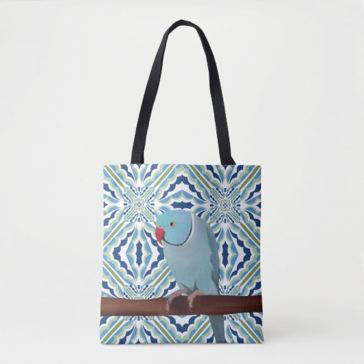 Blue Indian Ringneck Parakeet Tasche (Vorderseite)