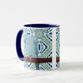 Blue Indian Ringneck Parakeet Tasse (Vorderseite Links)