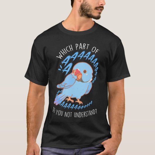 Blue Indian Ringneck Parrot Aaa Funny Niedlich Pet T-Shirt (Vorderseite)