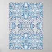 Blue Indigo Abstract Poster (Vorne)