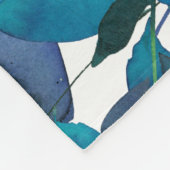 Blue Indigo Floral Blume Elegantes Shabby Chic Fleecedecke (Ecke)
