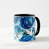 Blue Indigo Floral Blume Elegantes Shabby Chic Tasse (VorderseiteRechts)