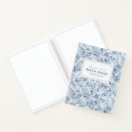 Blue Indigo Muster Vacation Rental Guest Book Notizblock (Innenseite)