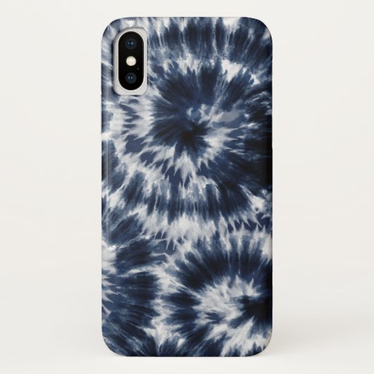 Blue Indigo Shibori Gefärbte Krawatte Case-Mate iPhone Hülle (Rückseite)