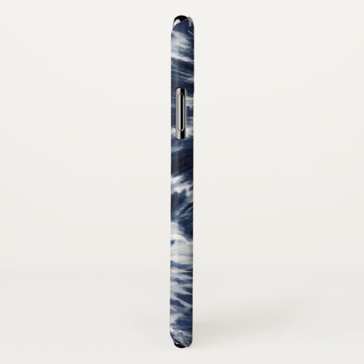 Blue Indigo Shibori Gefärbte Krawatte Case-Mate iPhone Hülle (Hinten/Rechts)