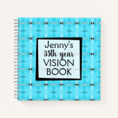 Blue Individuelle Name Birthday Vision Book Notizblock (Vorderseite)