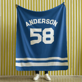 Blue Individuelle Name & Number Sports Fan Sherpadecke
