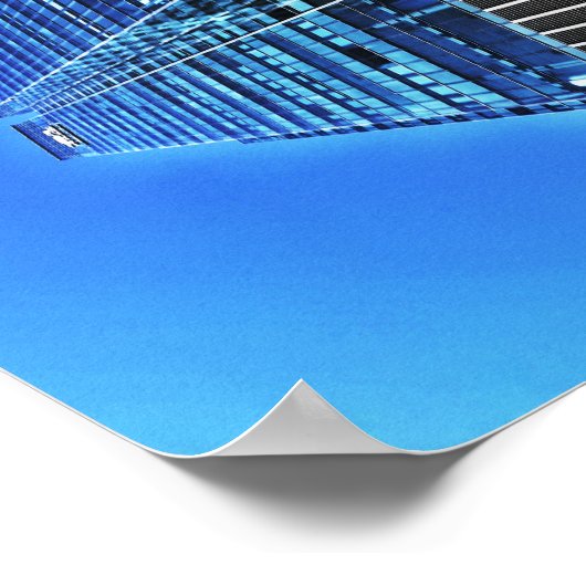 Blue Industrial Gebäude A4 Poster (Ecke)