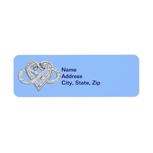 Blue Infinity Heart Address Labels (Vorne)