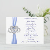 Blue Infinity Heart Bridal Dusche Einladung (Stehend Vorderseite)