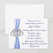 Blue Infinity Heart Probe Dinner Einladung (Vorne/Hinten)