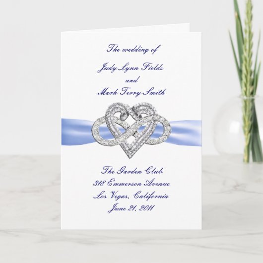 Blue Infinity Heart Programmkarte Programm (Vorderseite)