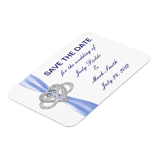 Blue Infinity Heart Save the Date Magnet (Linke Seite)