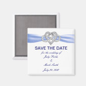 Blue Infinity Heart Save the Date Magnet (Vorderseite/Rückseite)
