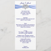Blue Infinity Heart Wedding Menu Card Menükarte (Vorderseite)