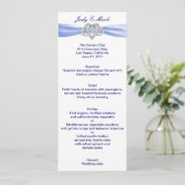 Blue Infinity Heart Wedding Menu Card Menükarte (Stehend Vorderseite)