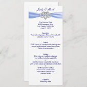 Blue Infinity Heart Wedding Menu Card Menükarte (Vorne/Hinten)