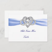 Blue Infinity Heart Wedding Table Platzkarte (Vorne/Hinten)