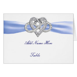 Blue Infinity Heart Wedding Table Platzkarte