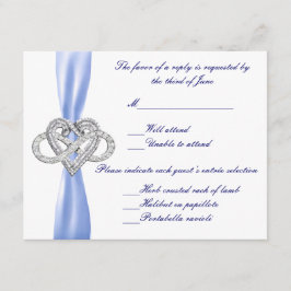 Blue Infinity Heavy Response Card RSVP Karte