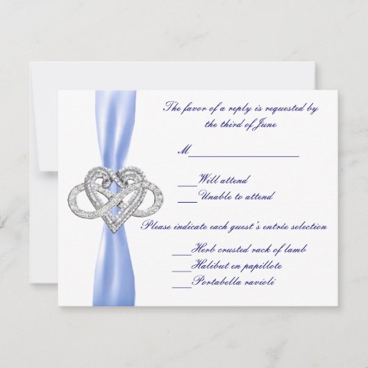 Blue Infinity Heavy Response Card RSVP Karte (Vorderseite)