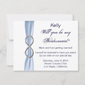 Blue Infinity Wedding Bridesmaid Card Einladung (Vorderseite)