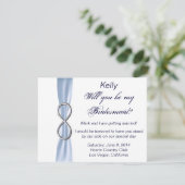 Blue Infinity Wedding Bridesmaid Card Einladung (Stehend Vorderseite)