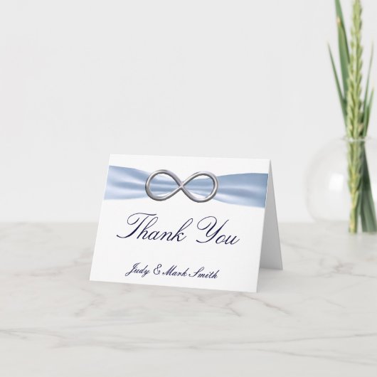 Blue Infinity Wedding Dankeschön Card Dankeskarte (Vorderseite)