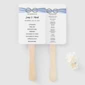 Blue Infinity Wedding Program Fans Fächer (Vorne und Hinten)