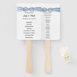 Blue Infinity Wedding Program Fans Fächer