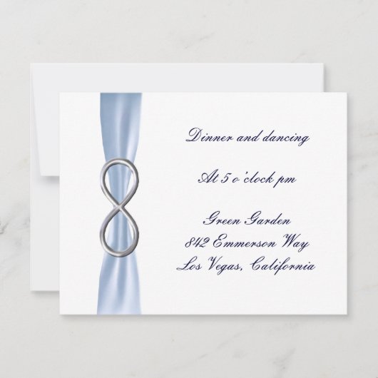 Blue Infinity Wedding Reception Card Einladung (Vorderseite)