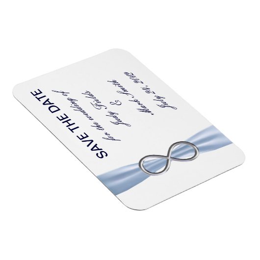 Blue Infinity Wedding Save the Date Magnet (Rechte Seite)