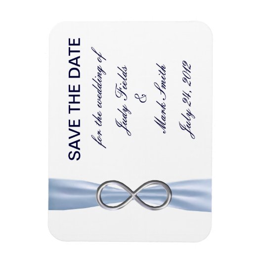 Blue Infinity Wedding Save the Date Magnet (Vertikal)