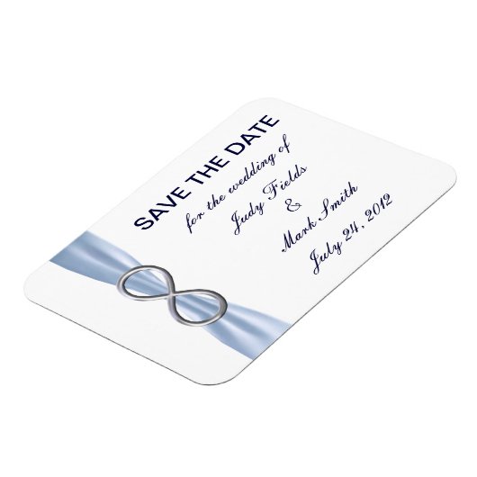 Blue Infinity Wedding Save the Date Magnet (Linke Seite)