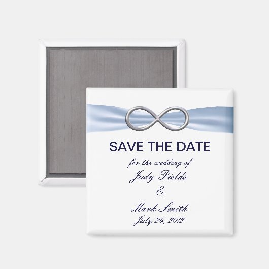 Blue Infinity Wedding Save the Date Magnet (Vorderseite/Rückseite)