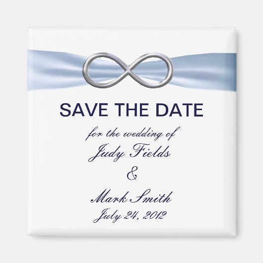 Blue Infinity Wedding Save the Date Magnet (Vorne)